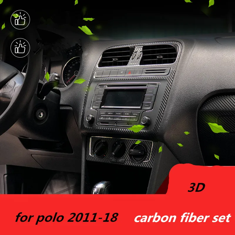 Для VW polo 2010-2019 авто аксессуары 3D углеродного волокна Автомобильная наклейка для