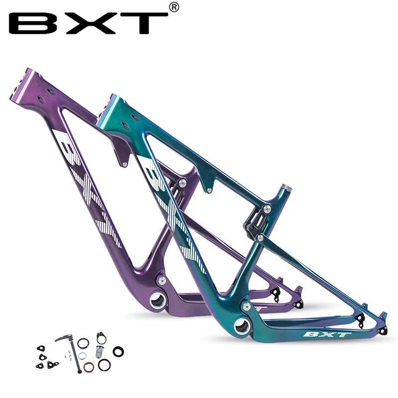 BXT новейший 29er UD Карбон MTB полная Подвеска по пересеченной местности без логотипа BSA Задний амортизатор 165*38 мм* 22 мм рама для горного велосипеда