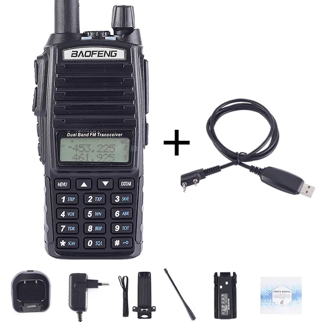 Baofeng Ture 8 Вт Высокая мощность UV-82 10 км большой дальности мощность ful портативная рация CB vhf/uhf двухстороннее радио Amador 8 Вт UV82 - Цвет: UV82-8W-Cable