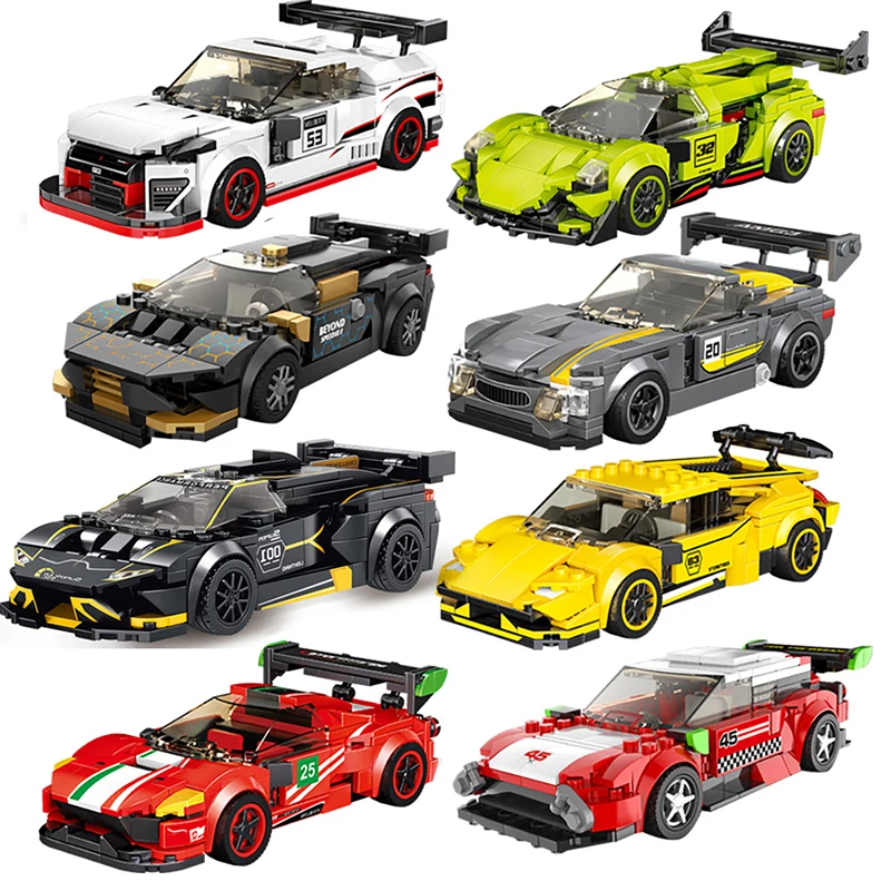 

2021 Speed Champions City Vehicle Building Kits Blocks Sets SuperRun Model Bricks Kids Toys Racing Super Assemble Sports Car