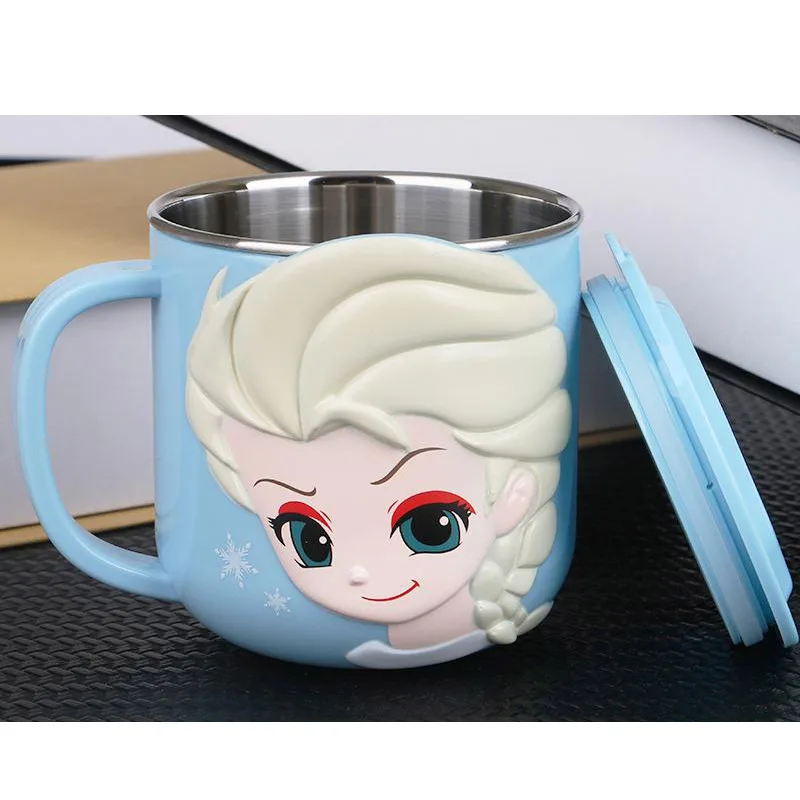 280 мл Дисней 3D мультфильм чашка для воды 304 кружка из нержавеющей стали дети молоко кофе посуда для напитков с ручка для крышки кружки для офиса и дома - Цвет: 7