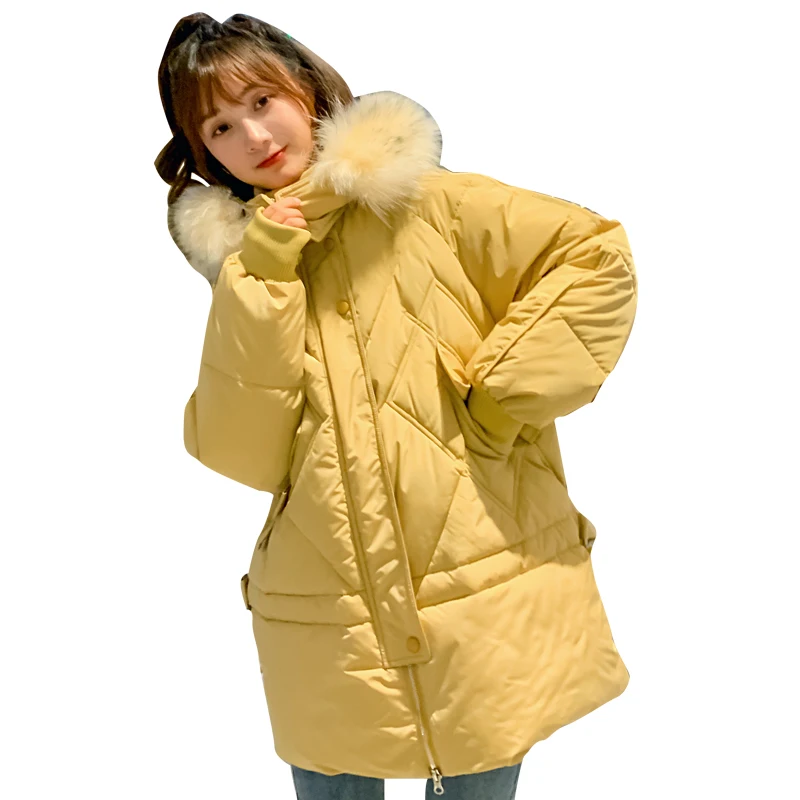 Brieuces Меховая зимняя куртка с капюшоном Женская Толстая парка женское длинное