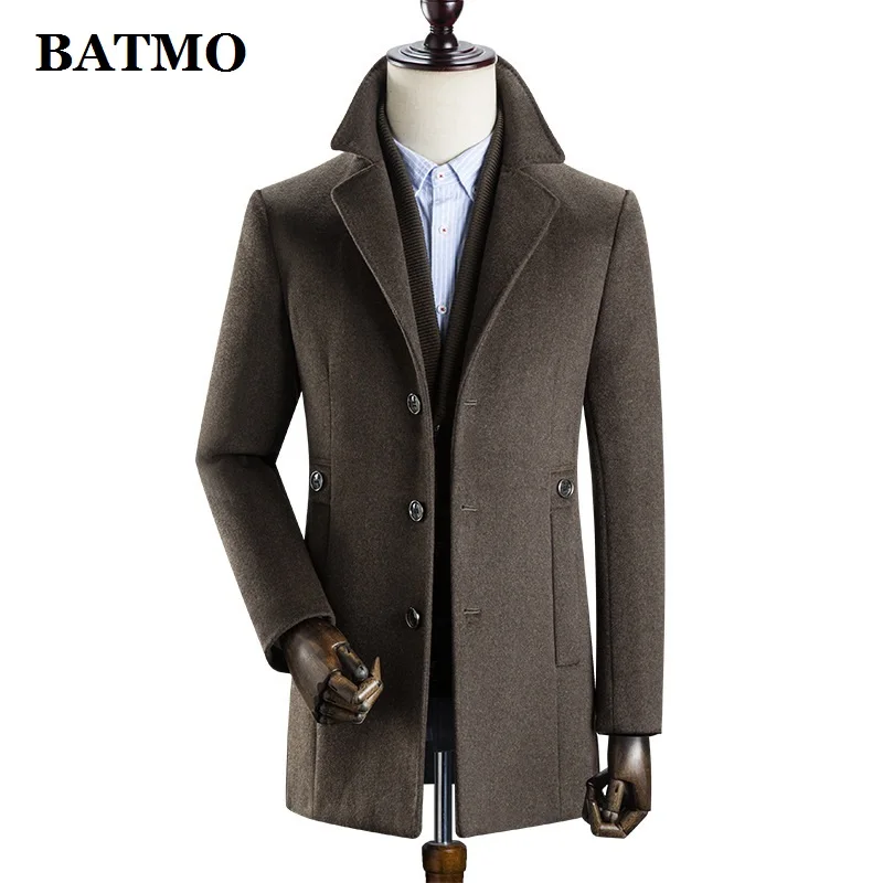 BATMO 2021 Новое поступление зимнее шерстяное толстое пальто для мужчин мужские
