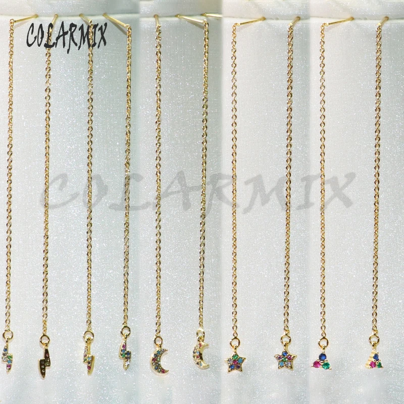 

10 пар Длинные висячие серьги, регулируемые серьги просто висячие серьги, радужные кристаллы, аксессуары для женщин 50792