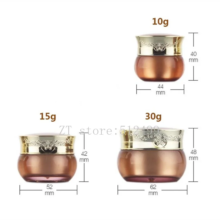 

10g15g30g 30pcs Empty Acrylic Cosmetic Butterfly Cream Container,Gold Portable Mask Refillable Jar,Professional Facial Cream Pot