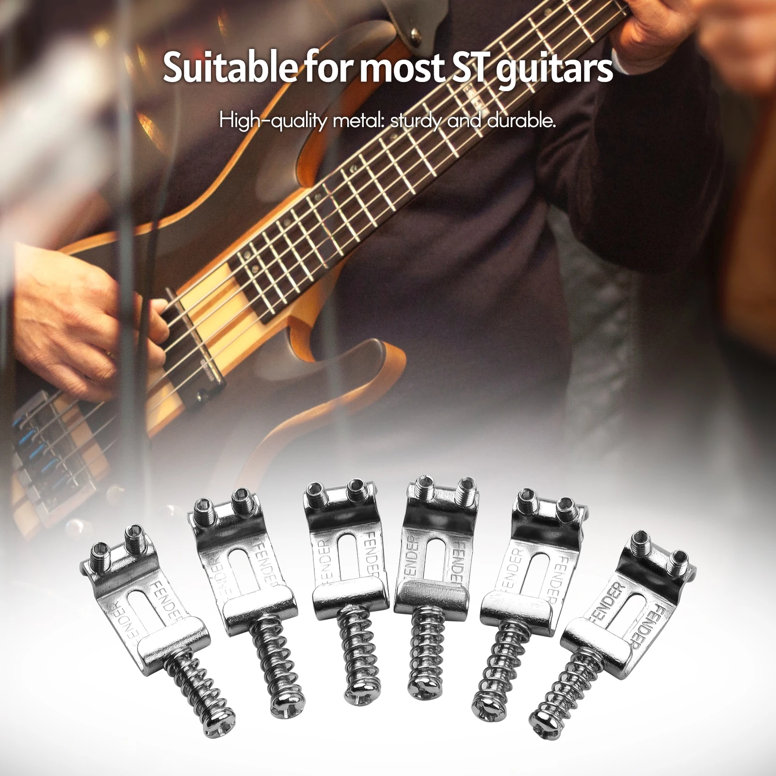 

Electric Guitar Bridge Saddles With Wrench Electric Guitar Replacement Parts for ST Guitar 6Pcs guitar accessories
