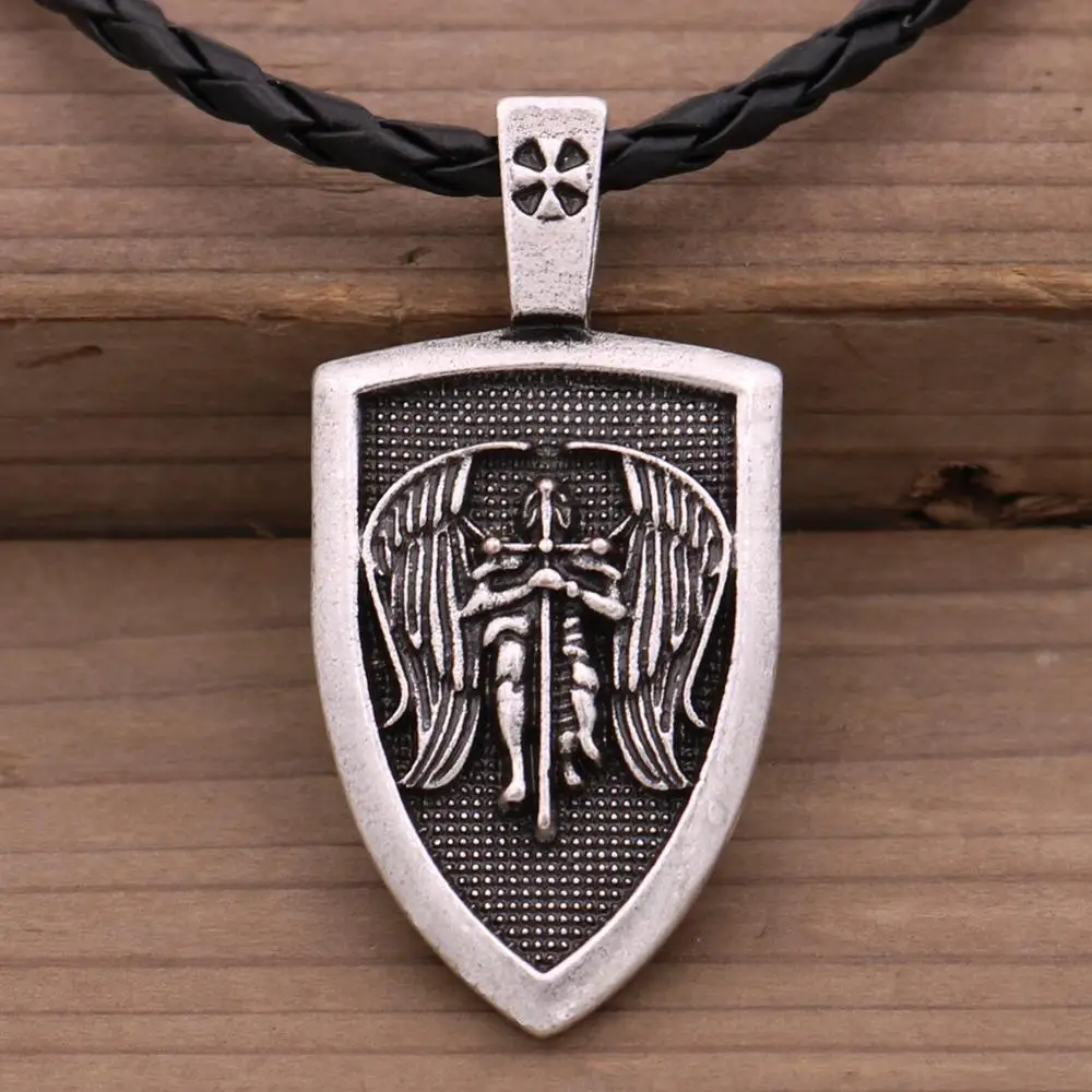 Viking мужское ожерелье Archangel St.Michael Protect Me Saint Shield Защитная подвеска крылья ангела