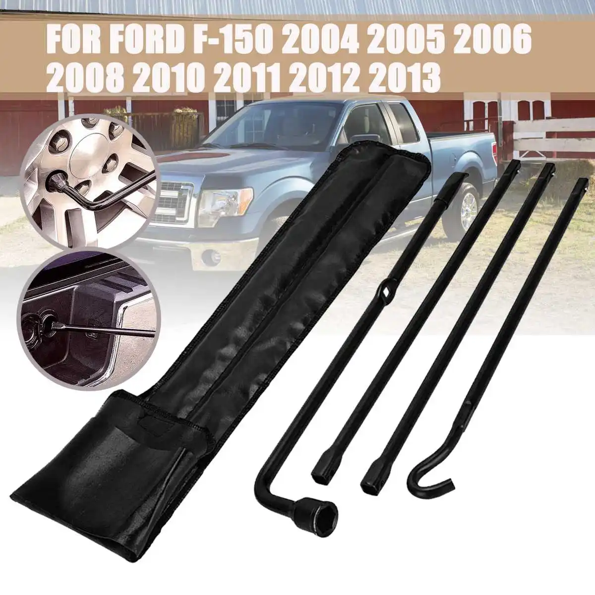 

5Pcs/set Spare Tire Tool Lug Wrench Extension Kit w/Bag Tire Jack For Nissan Frontier 2005-2014