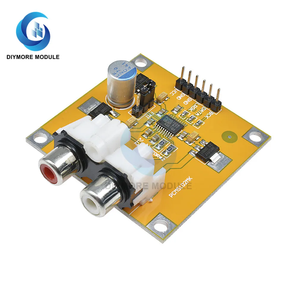 PCM5102 аудио декодер модуль DAC DC 5 в-10 в I2S вход 32 бит 384K музыкальный плеер фильтр для