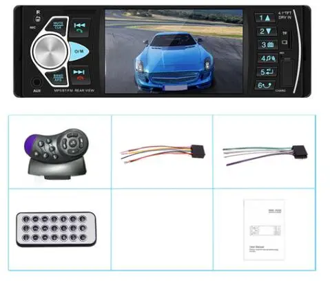 Авторадио 4022D 4," 1 Din автомагнитола аудио стерео USB AUX FM Аудио плеер радио станция с пультом дистанционного управления автомобиля аудио - Цвет: with wheel control