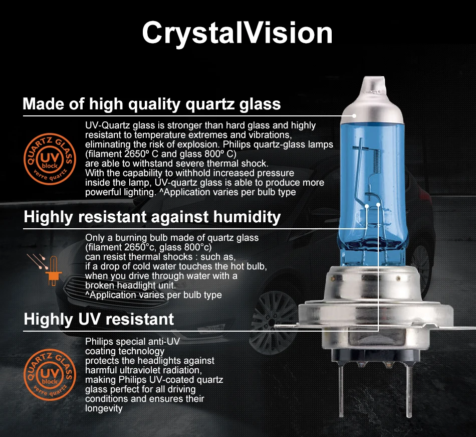 Philips h7 галогенный 55 Вт 12 В Crystal Vision 4300K яркий белый светильник, автомобильная лампа H7, головной светильник T10, подарок, оригинальные аксессуары для автомобиля, 2 шт