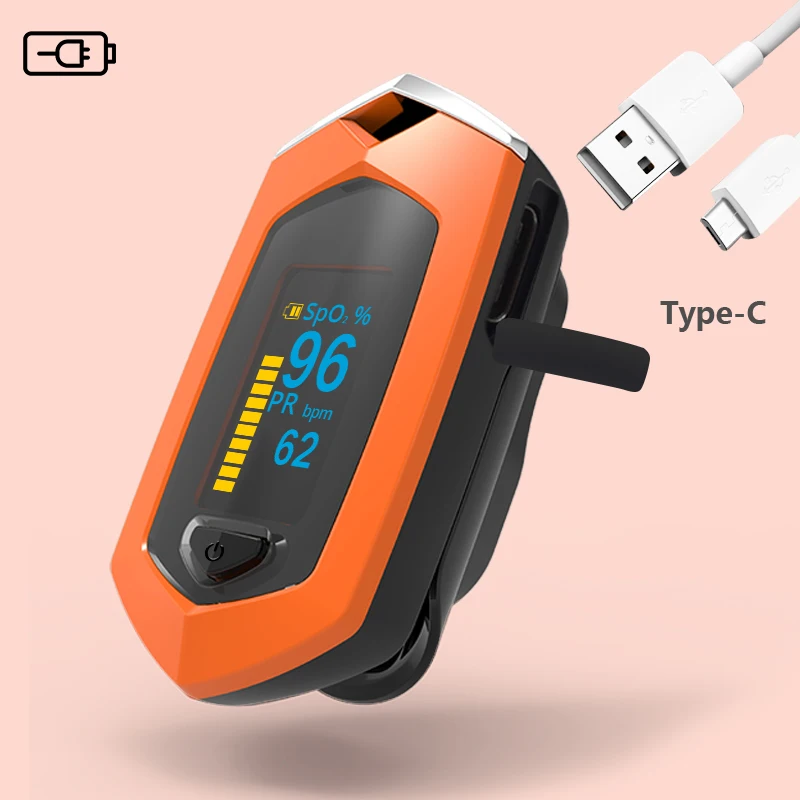 Пальчиковый Пульсоксиметр usb type-C перезаряжаемый Oximetro De Dedo медицинский кислородный пульсометр Spo2 Sports Pulsioximetro