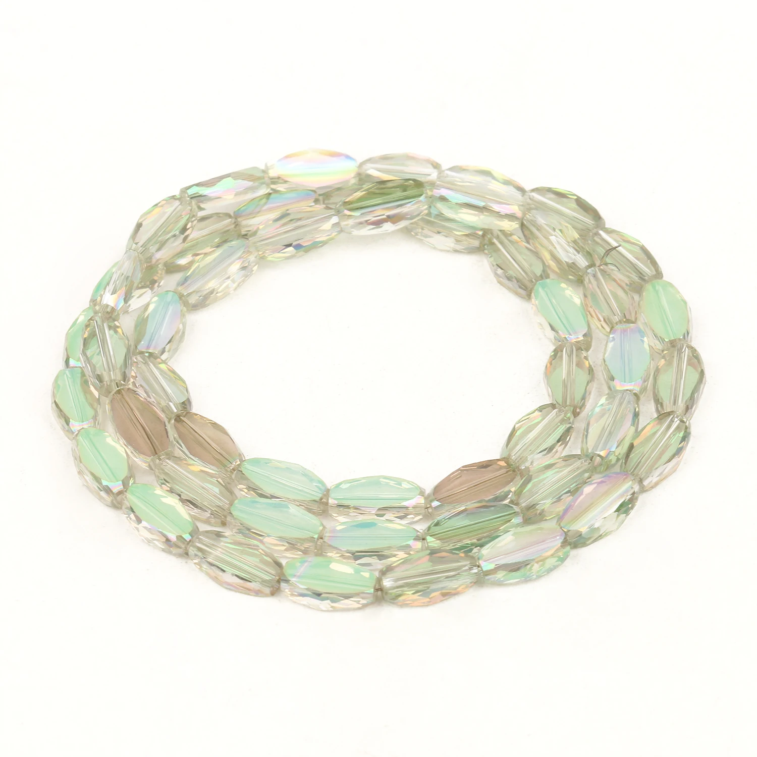 

6X9mm AB Oval Shape Green Clear Faceted Crystal Glass Beads Loose Beads For DIY Craft Jewelry Bracelet Headwear Necklace Making