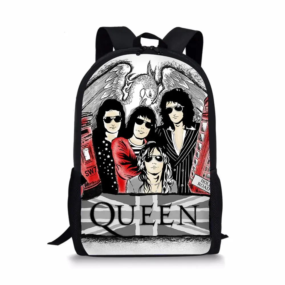 Fashion Children's School Backpack Queen Band Prints Pattern Toddlers School Bags Cartoon Design Teenagers Travel Bags