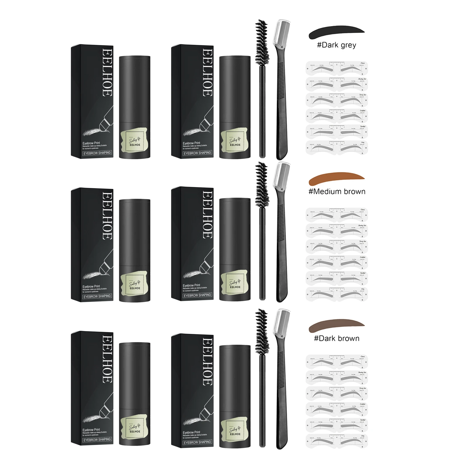 

Штамп для бровей, искусственное украшение для макияжа, Цветной Оттенок и форма ваших бровей, искусственное оформление