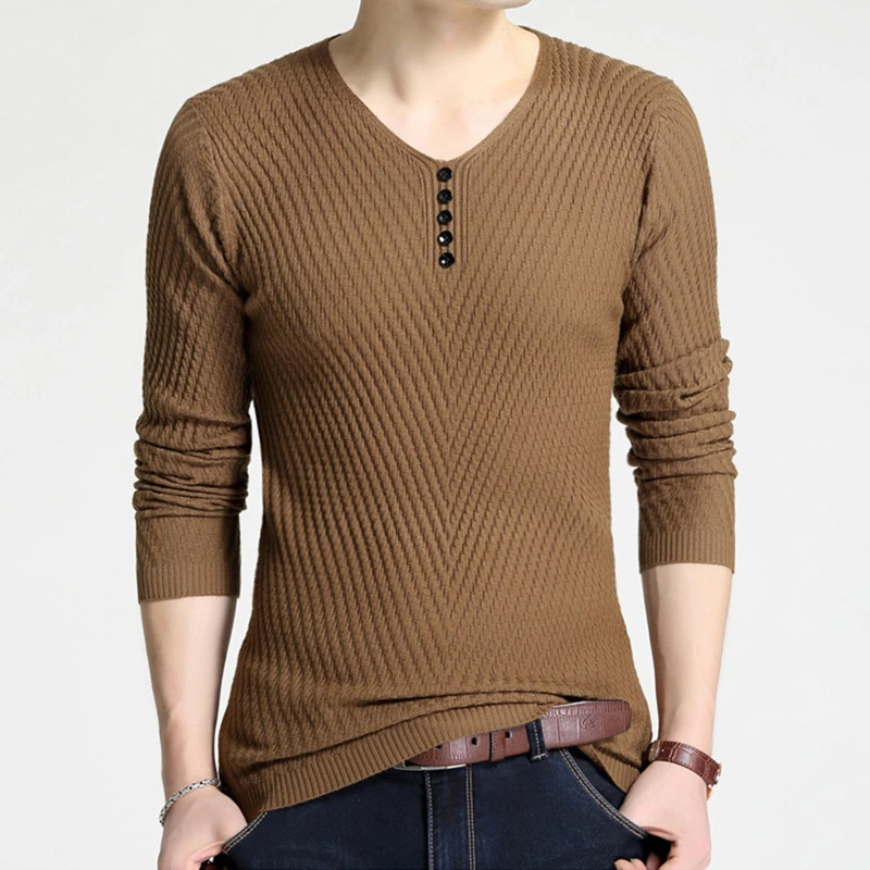 Мужской свитер осень 2020 Повседневный пуловер верхняя одежда с пуговицами v
