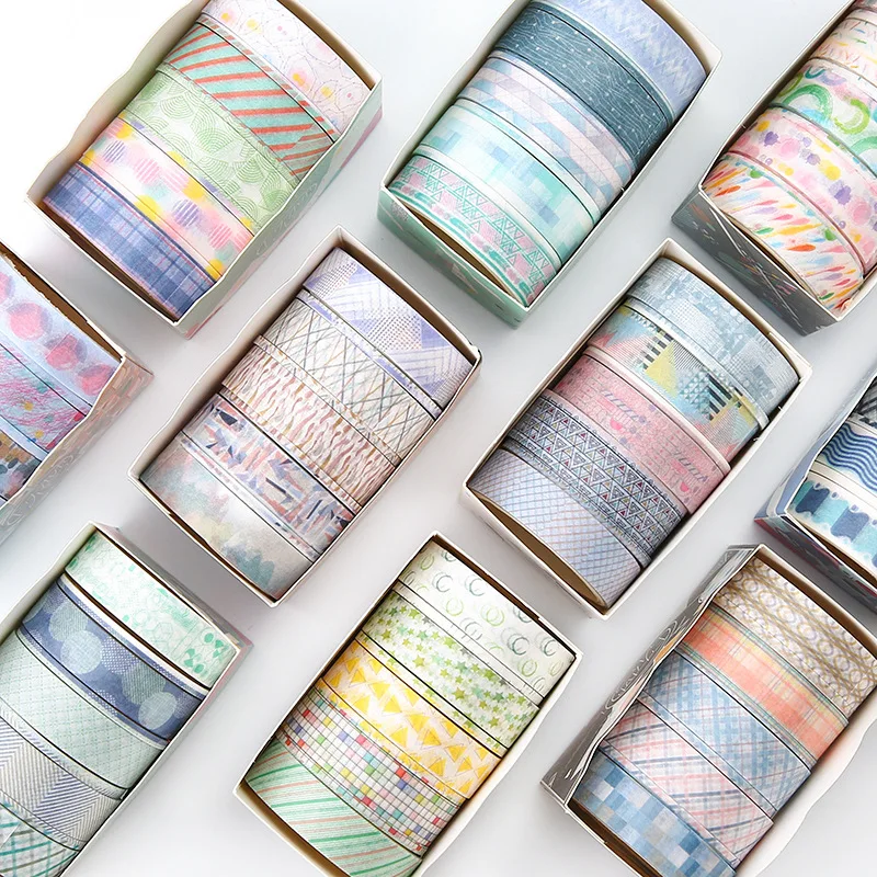 9 шт./лот креативный базовый цвет Геометрическая васи лента Diy декоративная