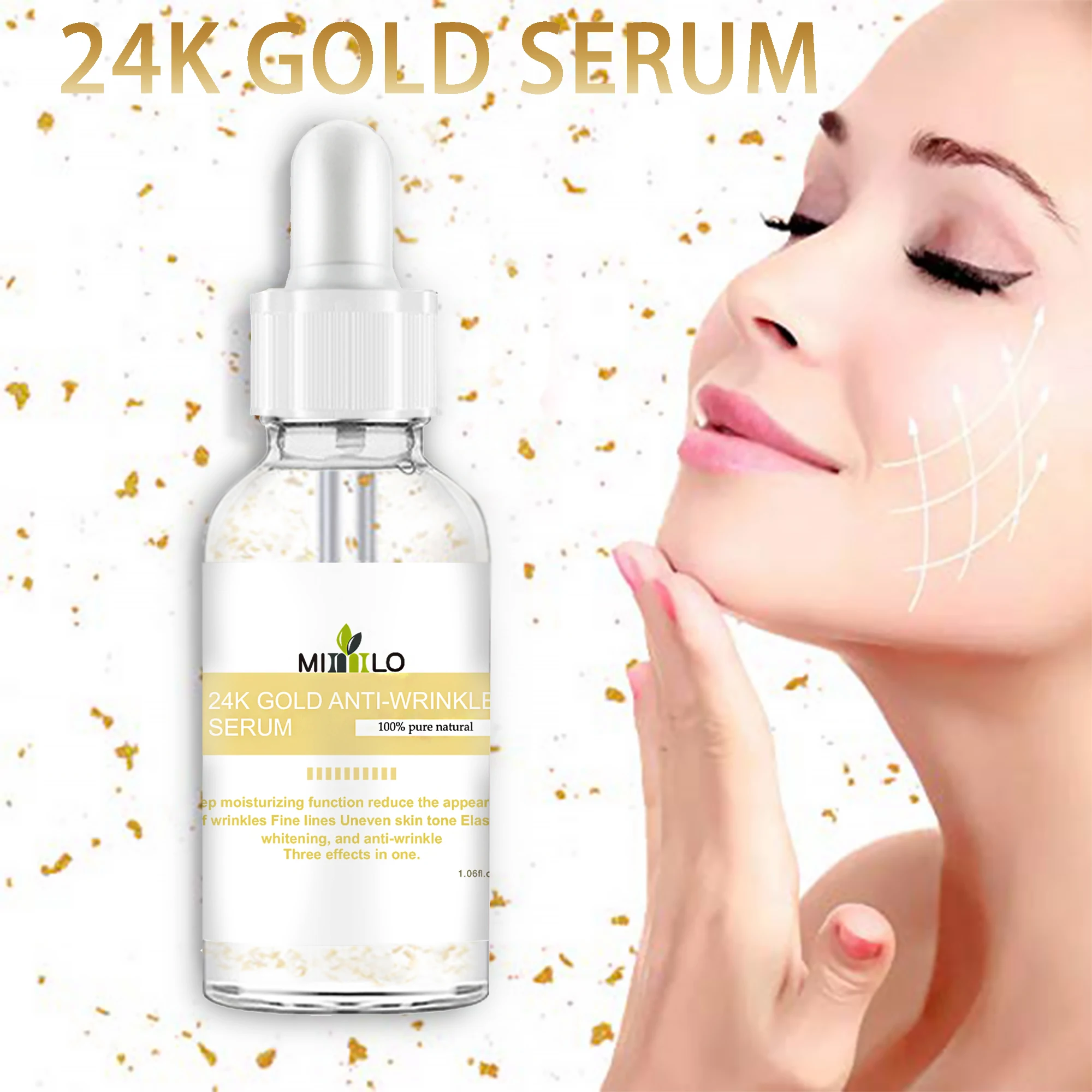 24-каратная Золотая увлажняющая эссенция чистая гиалуроновая кислота сыворотка
