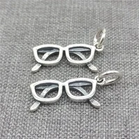 6pcs of 925 sterling silver glasses charms 3d for bracelet necklace