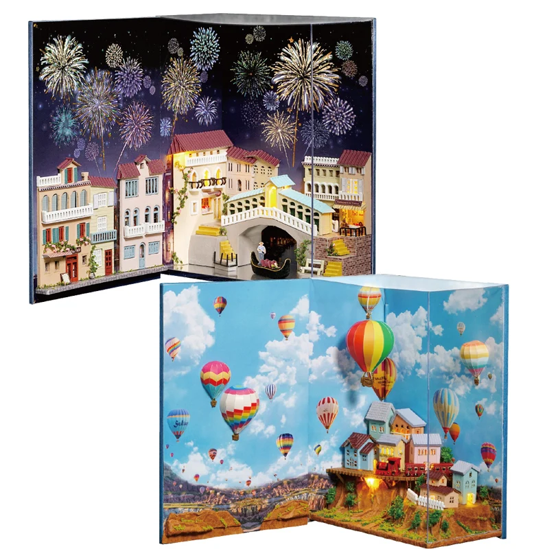 

DIY Miniature Doll House BOOK WORLD Mini Toy House Model Kit Handcraft Toy For Girls Birthday Gift