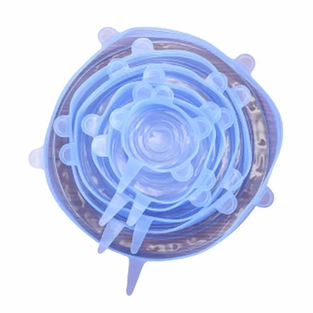 

Silicone Universal Cover High Temperature Fresh-Keeping Cover Multi-Function Sealed Fresh-Keeping Cover 6 Packs