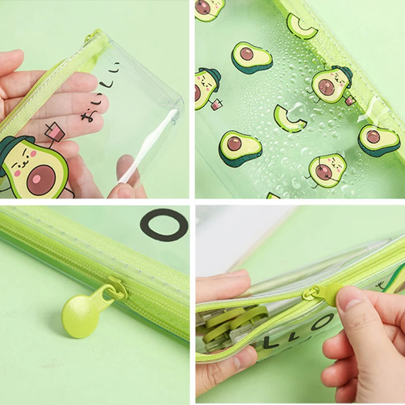2019 модная дорожная прозрачная косметичка для женщин с авокадо маленькая из ПВХ