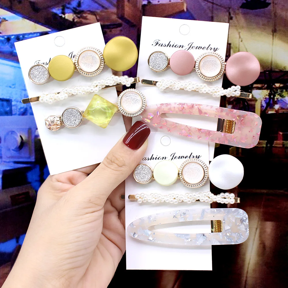 1 комплект из изящных жемчуг заколки для волос ацетата женщин и девочек повязка