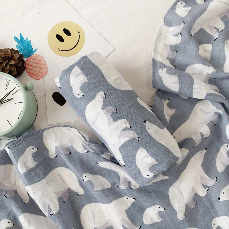 Детские пеленки мягкие муслиновые 100% хлопок милые одеяла для новорожденных