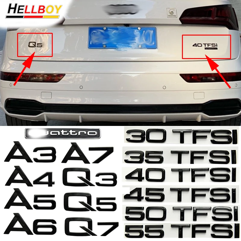 Черная Автомобильная эмблема на багажник значок логотип наклейки для Audi A3 A4 A5 A6 A7