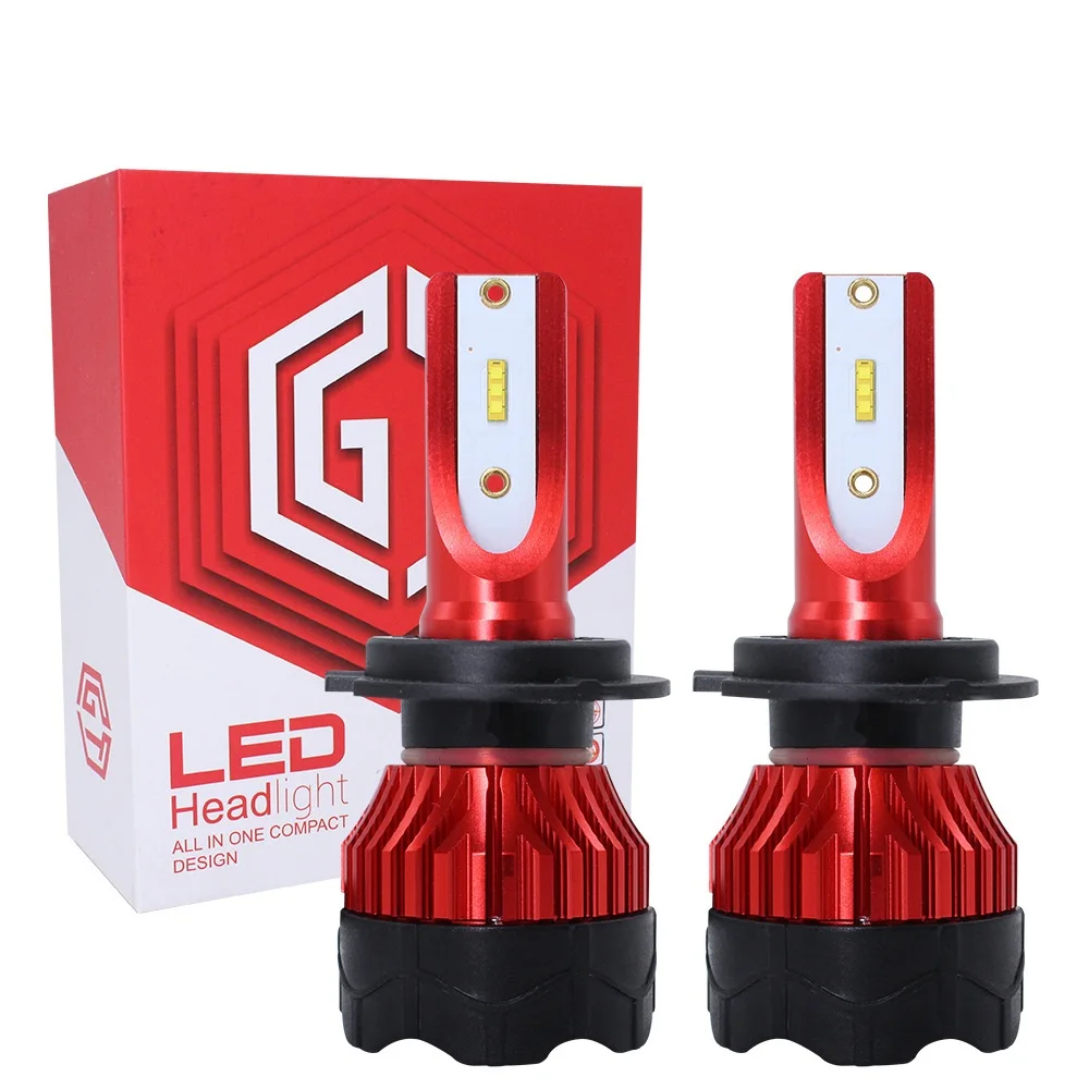 

New K5 car LED headlamp 2 pieces free delivery 8000lm 72W H4 H7 H8 H11 H1 H3 high focus lamp 6000K imported lamp bead IP68 3A