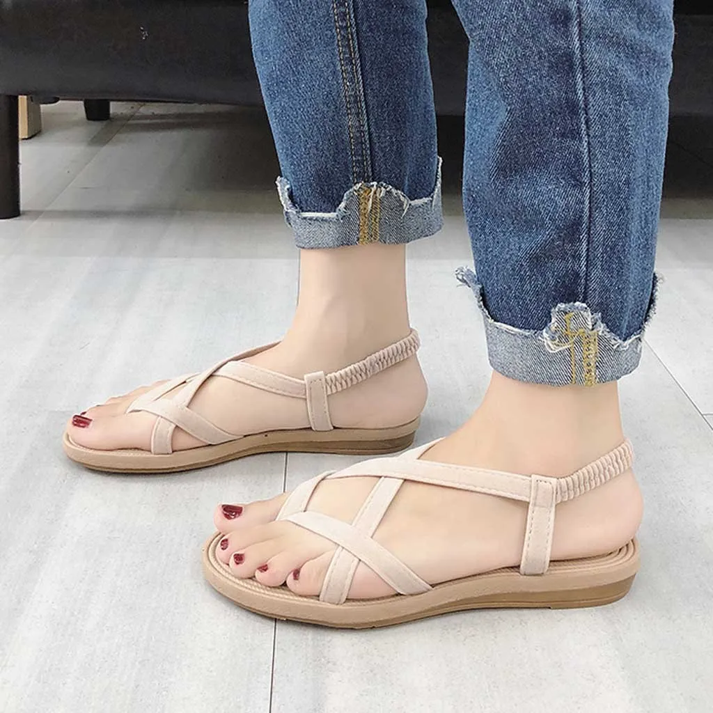 

Women Sandals fashion Summer Shoes Casual Women Flat Shoes Ankle-Strap Beach Sandals Fashion