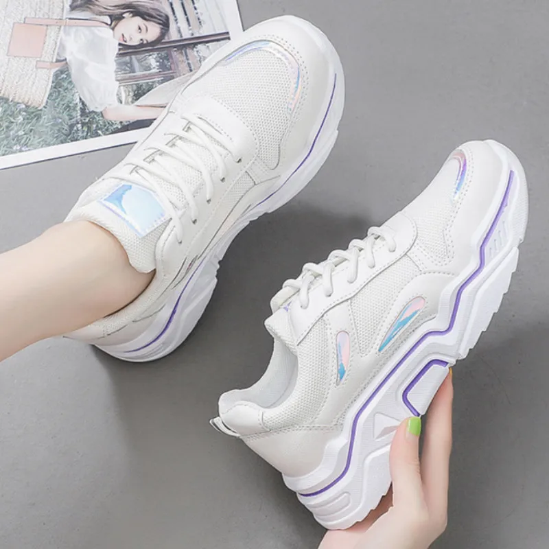 Женская Удобная обувь для бега Розовые кроссовки на массивной платформе LL-35