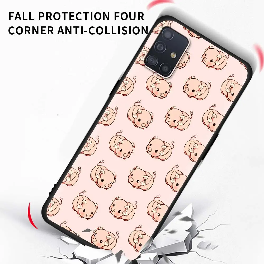 

Lovely Pink Pig Hands Phone Case For Samsung Galaxy A51 A71 A21S M31 M31s M30s A31 A41 A11 A01 M51 Soft Matte Coque Back Cover