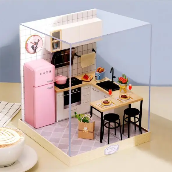 Симпатичная мебель для кукольного домика миниатюрные 3D деревянные миниатюры