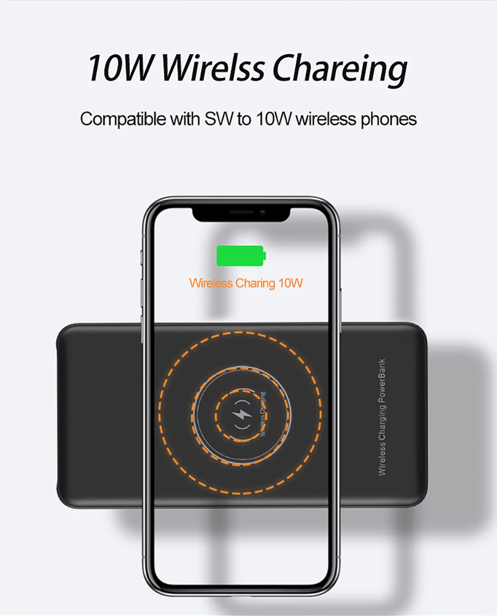 Портативное зарядное устройство 10000 мАч, 18 Вт, быстрая зарядка QC3.0, PD3.0, 10 Вт, Qi, беспроводное зарядное устройство, внешний аккумулятор для быстрой зарядки