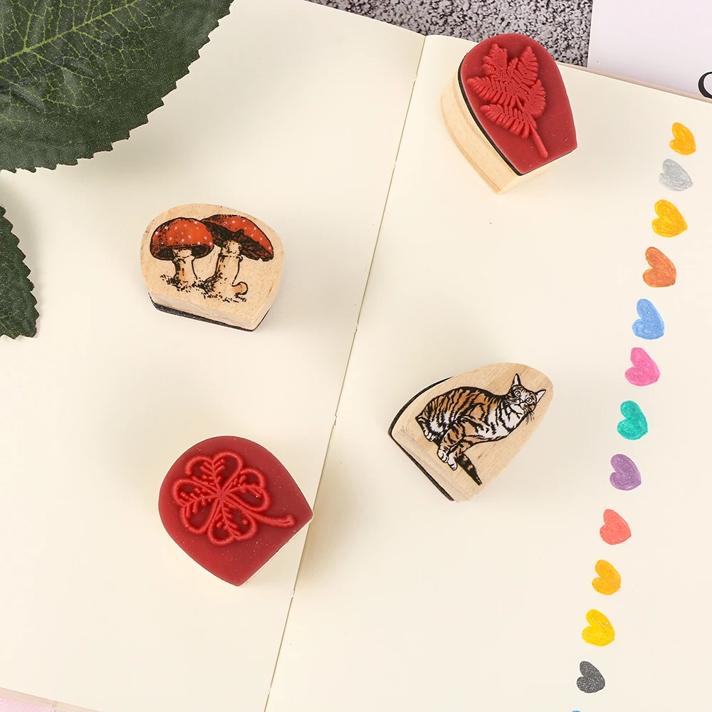 1 шт. винтажный животный растительный Лес Серия Деревянный штамп DIY Ремесло