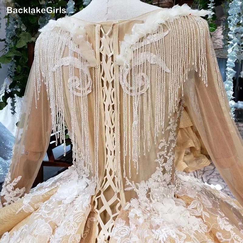 Свадебное платье цвета шампанского размера плюс Платья для женщин с круглым