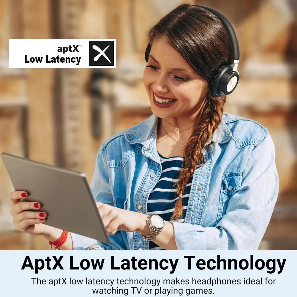 Langsdom наушники Bluetooth игровые Накладные Беспроводная гарнитура AptX низкие задержки