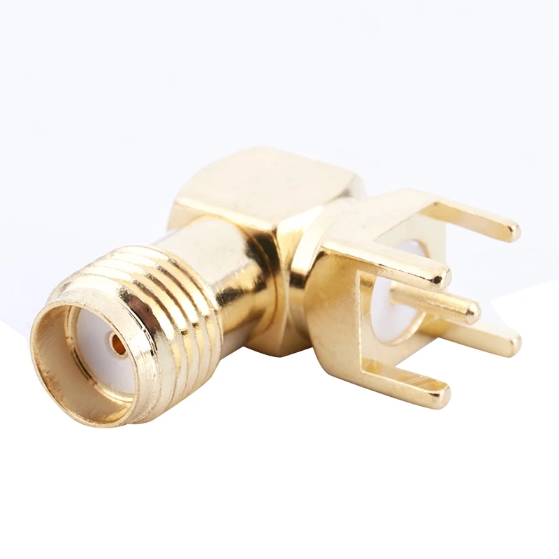 HTHL SMA женский правый угол крепление на печатную плату пайкой RF коннектор адаптер