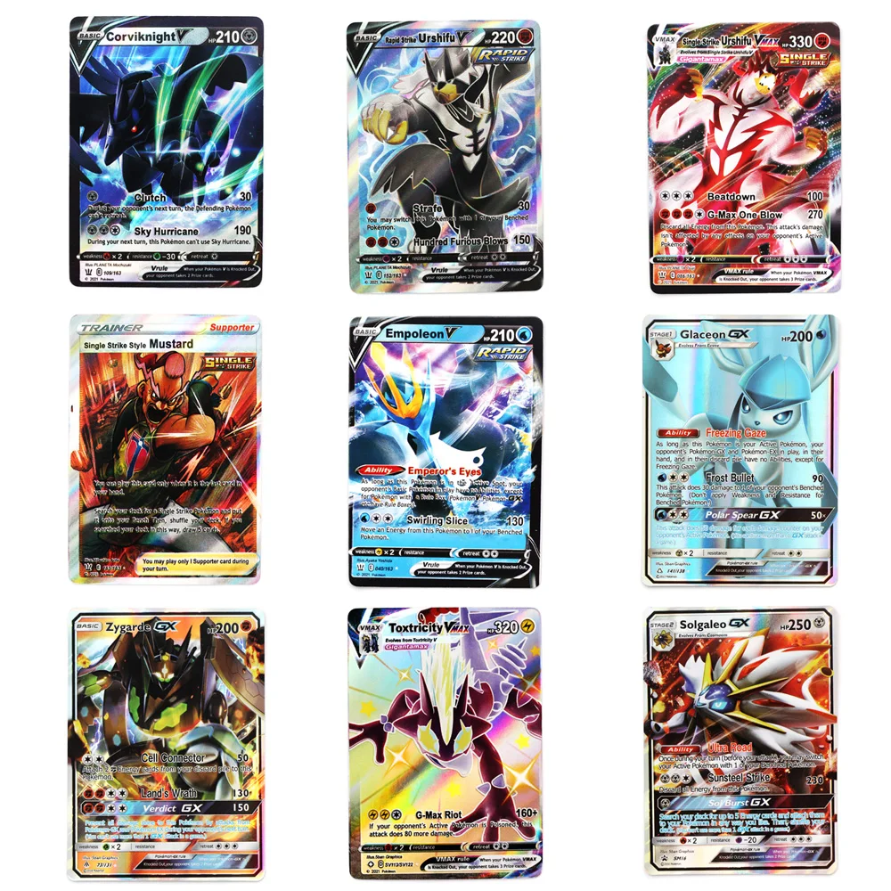 

324Pcs Pokemon card toy TCG Sword & Shield Vmax GX Booster Box English French version Collectible Trading Card Game kid toy