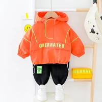 kids boy clothes for toddler girl 2021 fashion casual hooded infant baby set spring letter clothing tracksuit 1 2 3 4 5 6 years