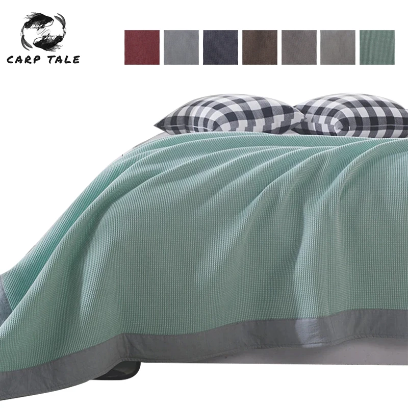

Nap Blanket Simple Pure Cotton Air-Conditioned Towel Blankets Soft Warm Bedspread Plaid Throw Blandet For Beds Sofa Car Gift