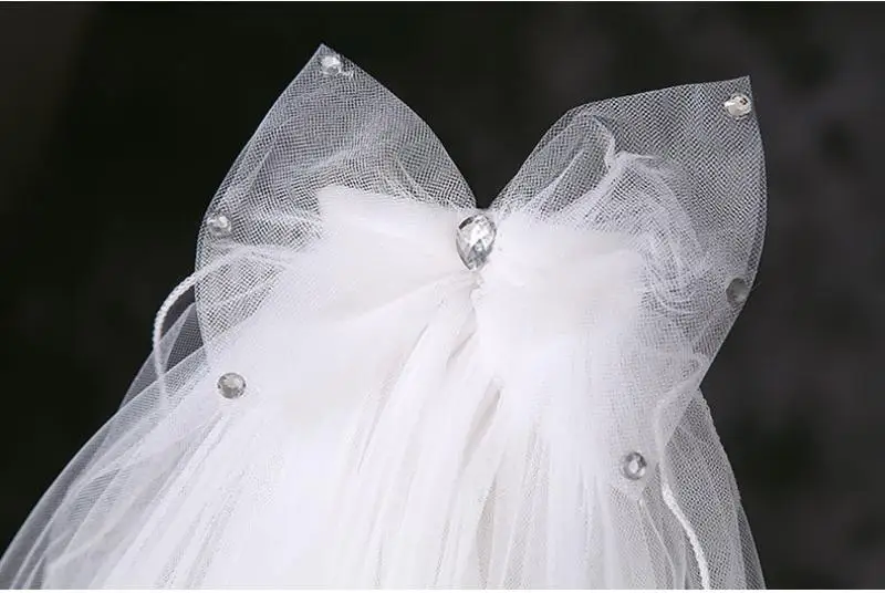 Головной убор для девочки свадебное белое платье с вуалью двухслойная повязка