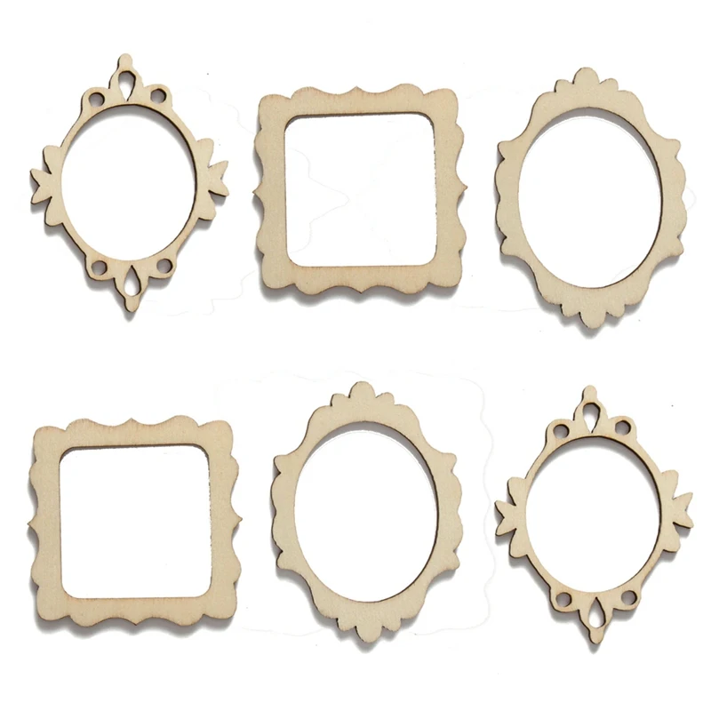 30 шт./компл. НЕОБРАБОТАННАЯ рамка резная деревянная рукоделие искусство для