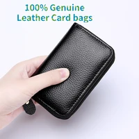 mens wallets womens id holder handmade 100 genuine leather card bags zipper cowhide multifunctional wallet credit card holder