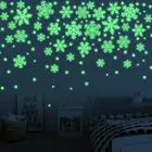 Наклейки в виде снежинок, флуоресцентные звезды, наклейки, наклейки на стену, украшение окна, Рождественская наклейка