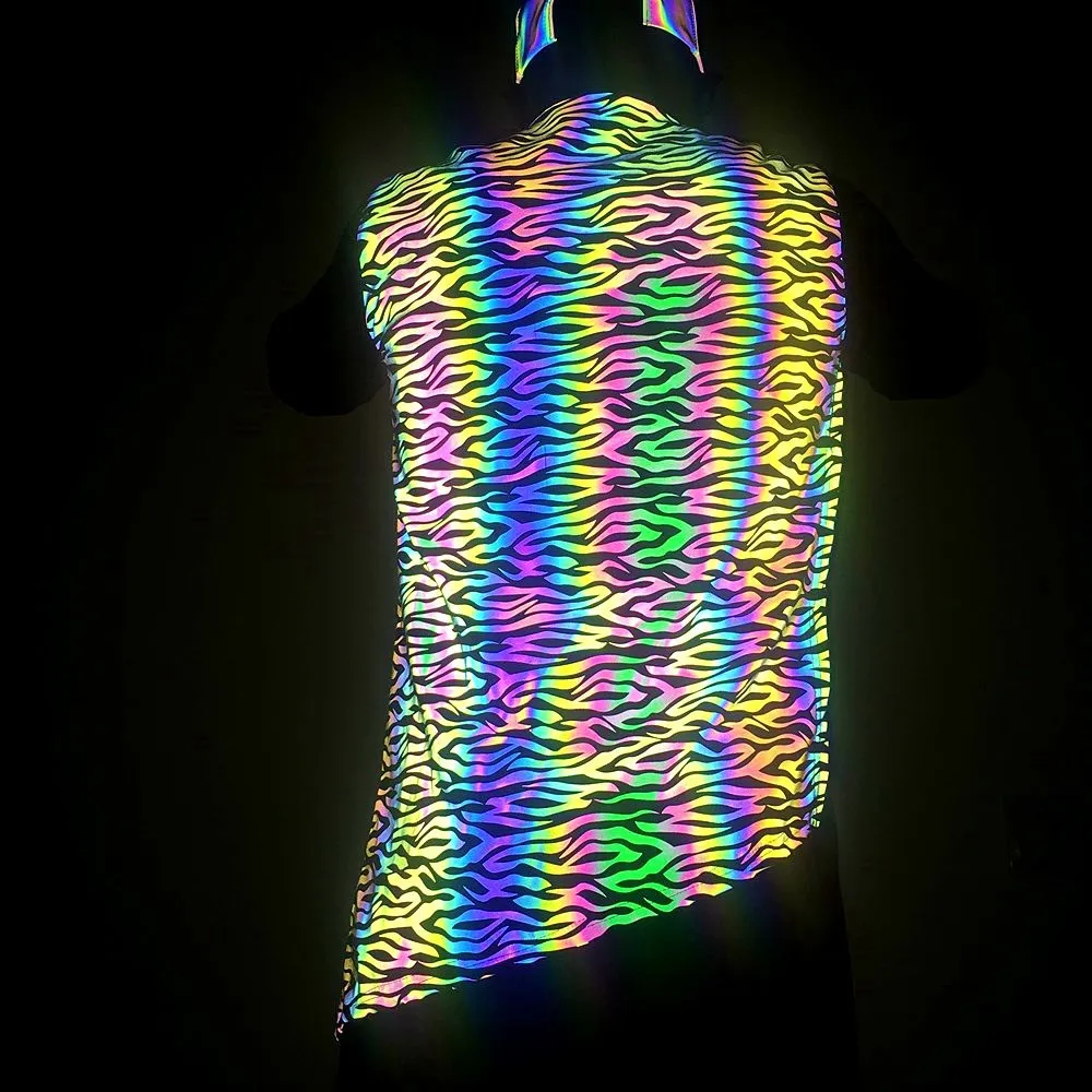 

Стиль Красочный Световой жилет жакет нестандартно с рисунком «Тигр»; Стильные ботинки со светодиодами красочная безрукавка для ночного клуба из трендовая мужская верхняя одежда & пальто