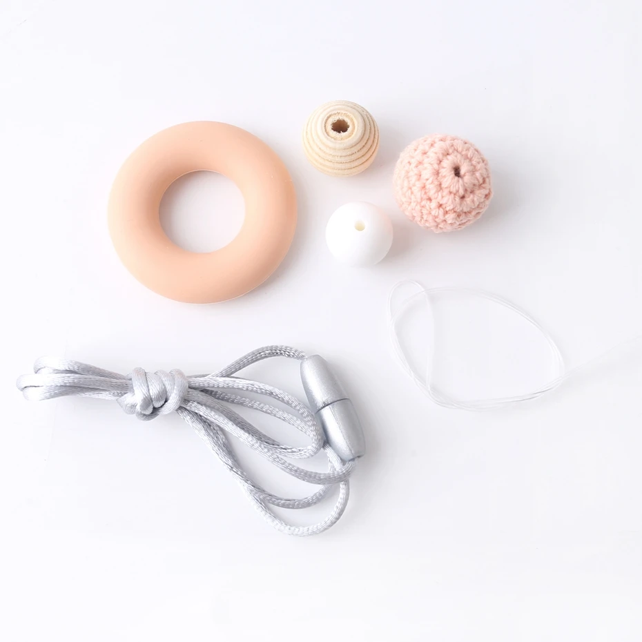 Let's Make ожерелье набор 1 шт DIY ожерелье для кормления крючком Бусы из натурального дерева Бисер пищевой безопасный для кормления ребенка прорезыватель для зубов
