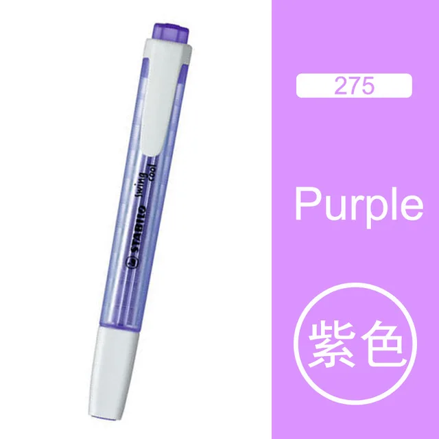 purple Stabilo кристаллический стержень PP материал хайлайтер 1 шт. SwingCool 275 не токсичный маркер ручка для офиса/студента с маркером - Цвет: purple