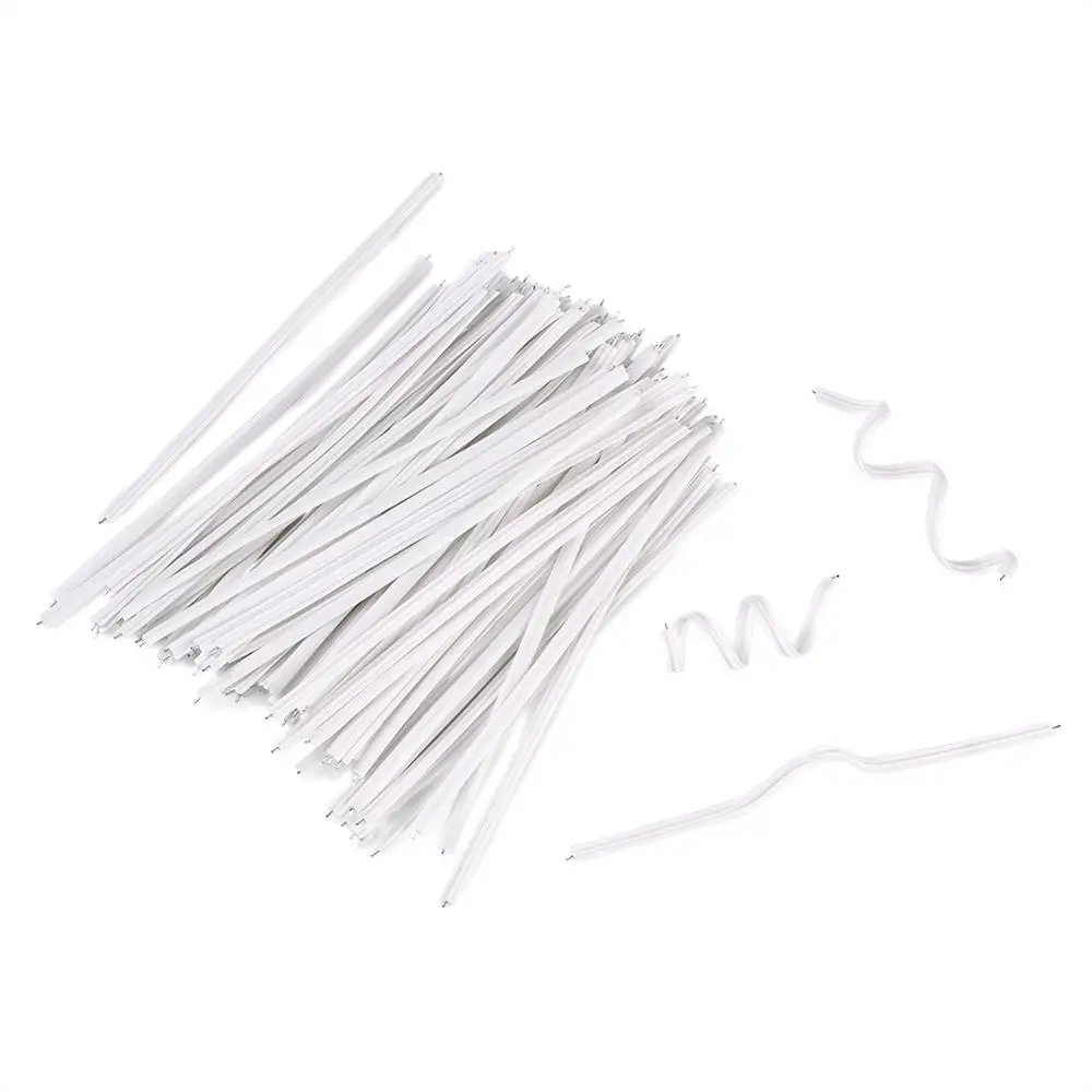 

100pcs PE Plastic Nose Wire/bar For DIY MASK White with Galvanized Iron Single Core Inside 100x3mm